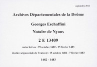 Notes brèves (29 octobre 1482-25 février 1483) ; justice seigneuriale de Venterol (15 octobre 1482-7 février 1483) (29 octobre 1482-25 février 1483).