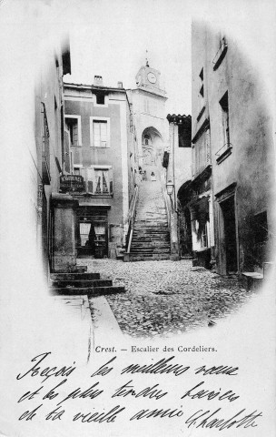 Crest.- L'escalier des Cordeliers.