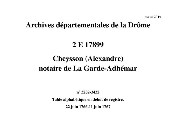 22 juin 1766-11 juin 1767