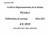 Publications de mariages (1814-1821).