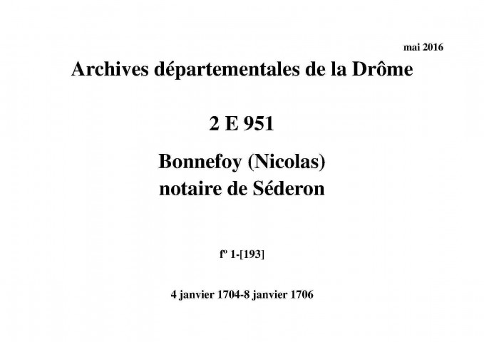 4 janvier 1704-8 janvier 1706