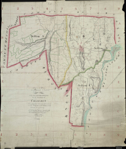 Plan géométrique. A (n°1-129). B (n°1-287). C (n°1-[136]).