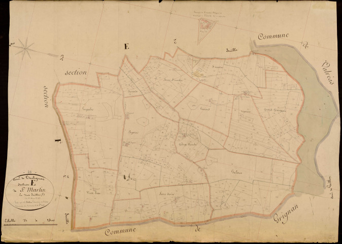 Section E2, Saint-Martin. Saint-Martin (hameau, parcelles n° 662-674) (agrandissement).