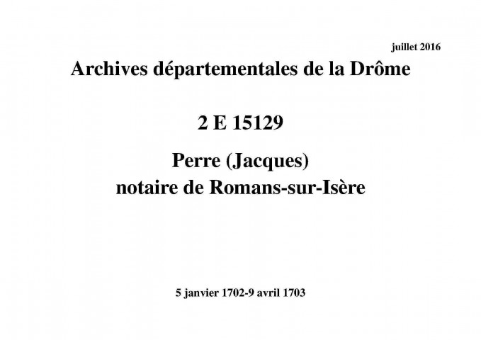 5 janvier 1702-9 avril 1703