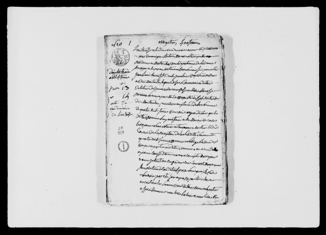 2 vendémiaire an XIII-9 nivôse an XIV