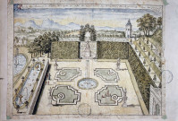 Beauvallon.- Gravure du parc du château de Bressac en 1707.