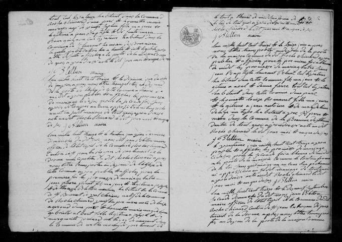 Publications de mariages (1813-1822).