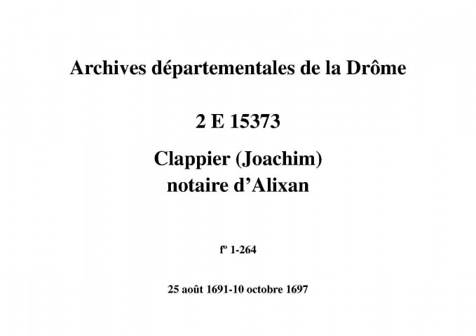 25 août 1691-10 octobre 1697