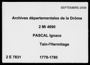 14 mars 1778-30 décembre 1780