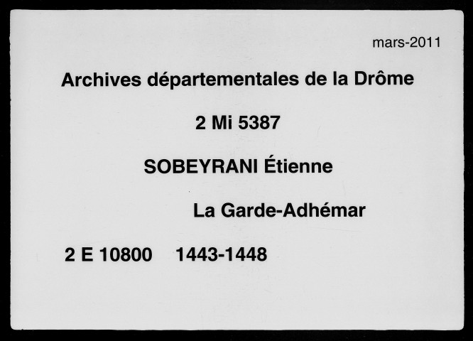 26 novembre 1443-16 décembre 1448