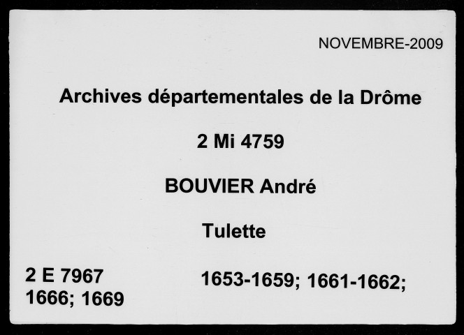 27 décembre 1653-2 janvier 1669