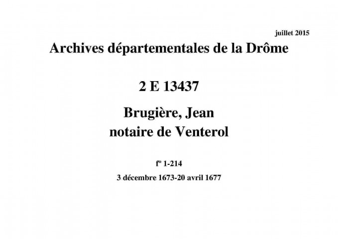 3 décembre 1673-20 avril 1677