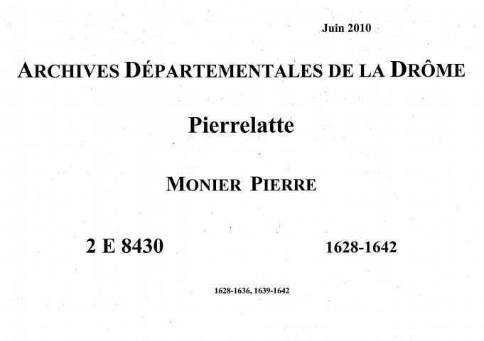 janvier 1628-juin 1630