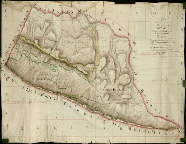 Cadastre par masse de culture. - Plan géométrique.