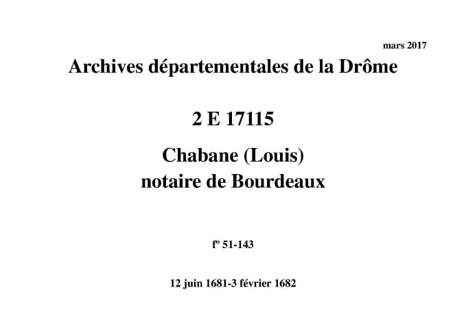 12 juin 1681-3 février 1682