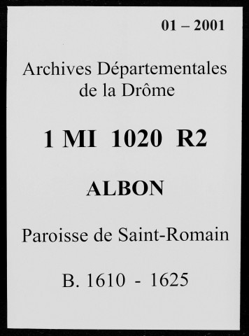 Baptêmes (1610-1625).