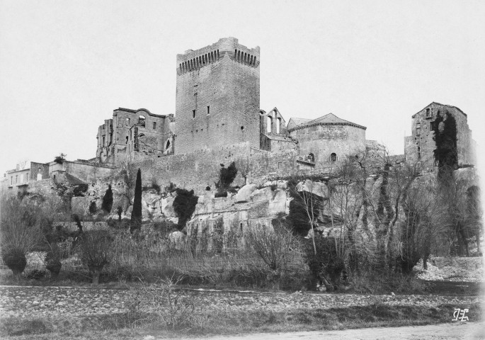 Arles (Bouches-du-Rhône). - Abbaye Saint-Pierre de Montmajour, vue d'ensemble.
