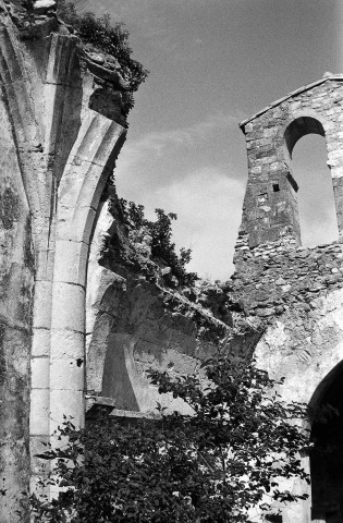 La Bâtie-Rolland. - Détail d'un pilier nervuré du mur nord de la nef de la chapelle Saint-Roch.