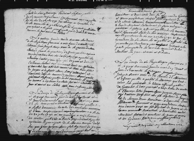 Publications de mariages (an XII-1897).