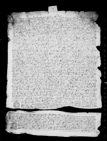 Échange entre particuliers de maisons, terres et vignes situées à Mours.