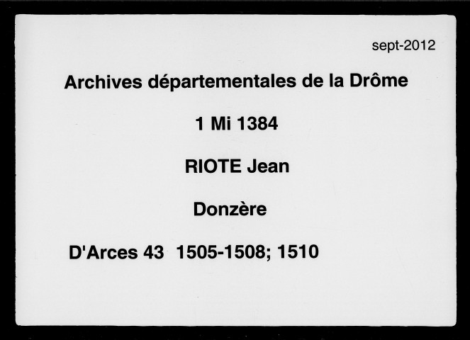 Notes brèves (4 novembre 1505-21 janvier 1508).