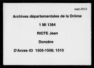 Notes brèves (4 novembre 1505-21 janvier 1508).