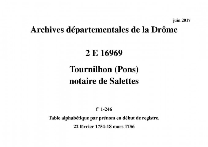 22 février 1754-18 mars 1756
