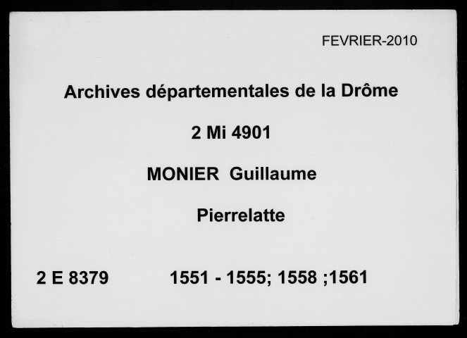 26 décembre 1551-5 octobre 1561