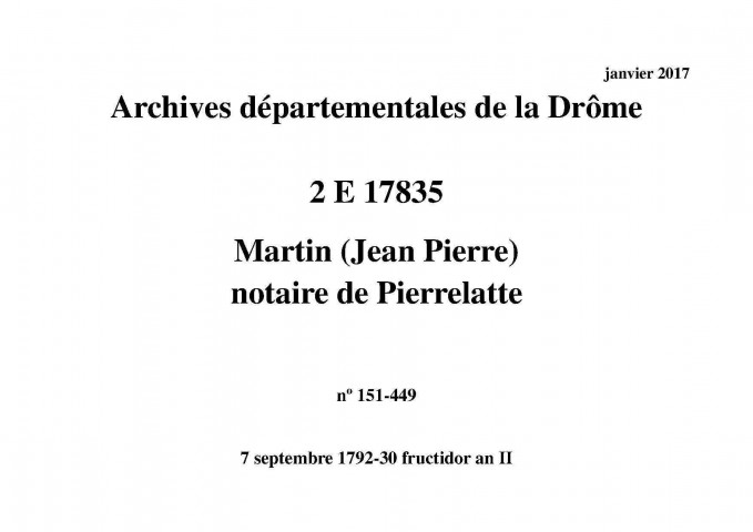 7 septembre 1792-30 fructidor an II