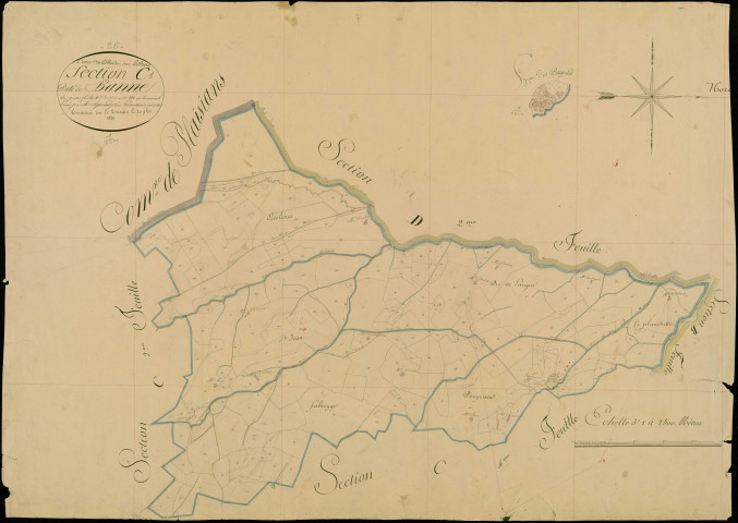 Section C1, Banne. Preyrauds (hameau des) (agrandissement).