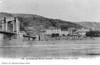 Le pont suspendu sur le Rhône, détruit en 1944.