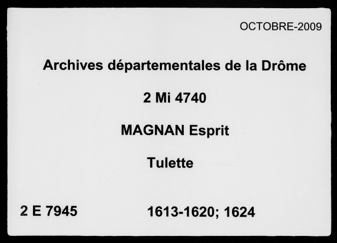 1er janvier 1613-10 avril 1624