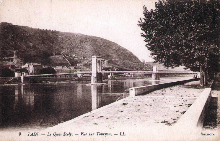 Le pont vu de l'actuel quai Marc Seguin.