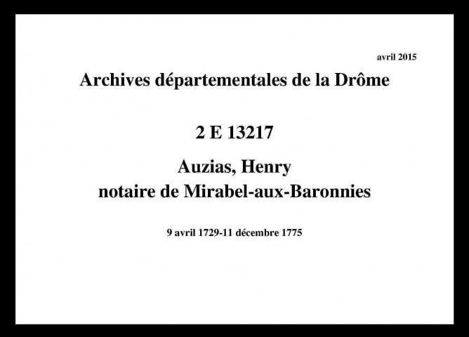 Répertoires alphabétiques (9 avril 1729-11 décembre 1775).