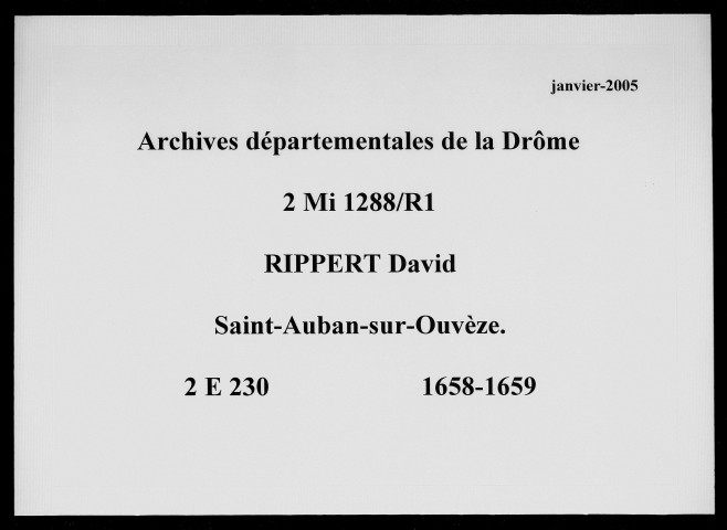 18 janvier 1658-8 janvier 1659