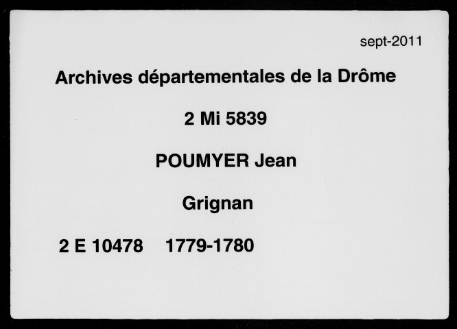 13 mars 1779-27 décembre 1780