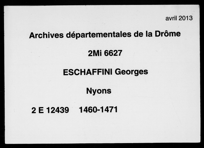 Notes étendues (1460-1471).