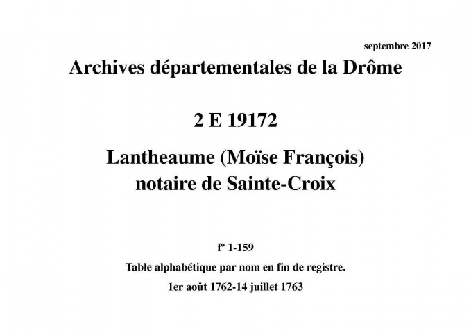 1er août 1762-14 juillet 1763