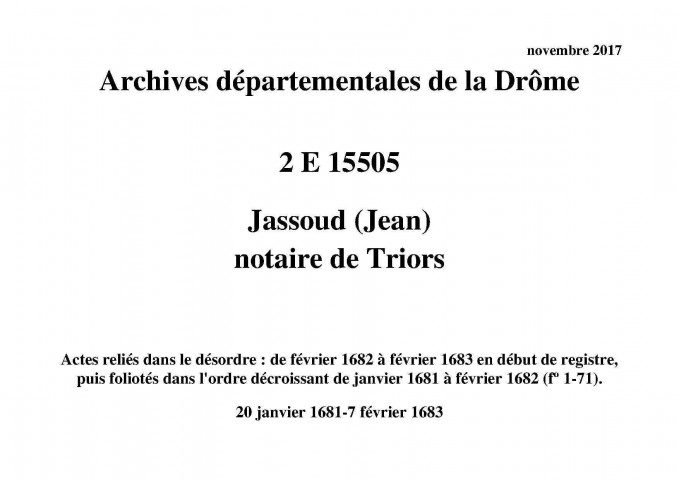 20 janvier 1681-7 février 1683