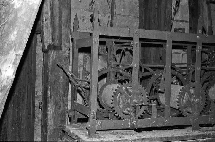 Valence. - Mouvement de l'horlogerie du XVIIIe siècle dans le clocher de l'église Saint-Jean.