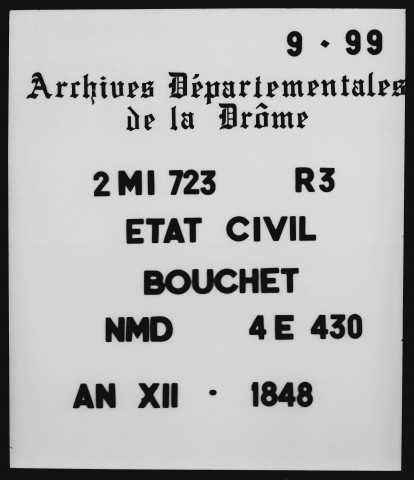 Publications de mariages (an XII-1897).