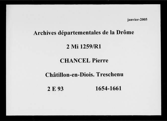 4 janvier 1654-10 novembre 1661