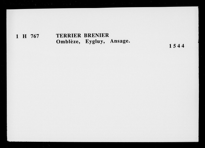 Omblèze, Eygluy , Ansage.