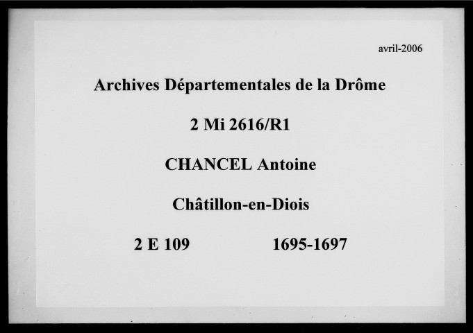 27 juin 1695-24 mai 1697