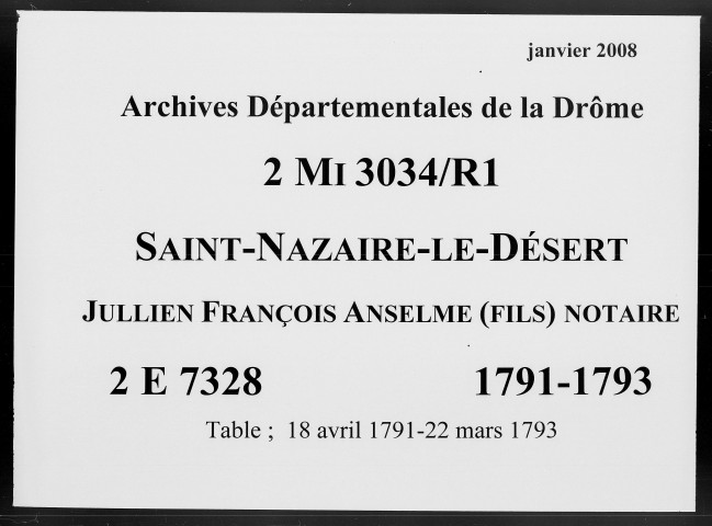 18 avril 1791-22 mars 1793