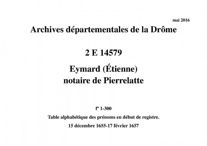 15 décembre 1655-17 février 1657