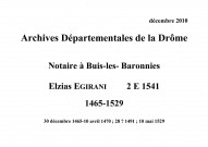 Notes brèves (31 décembre 1465-4 novembre 1467).