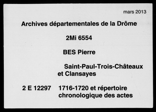 10 novembre 1716-20 octobre 1720