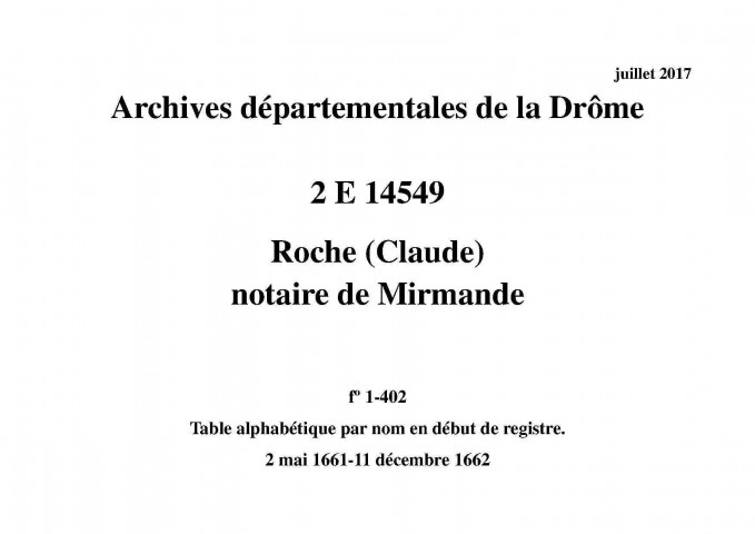 2 mai 1661-11 décembre 1662