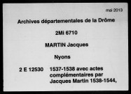 7 décembre 1537-1er novembre 1538